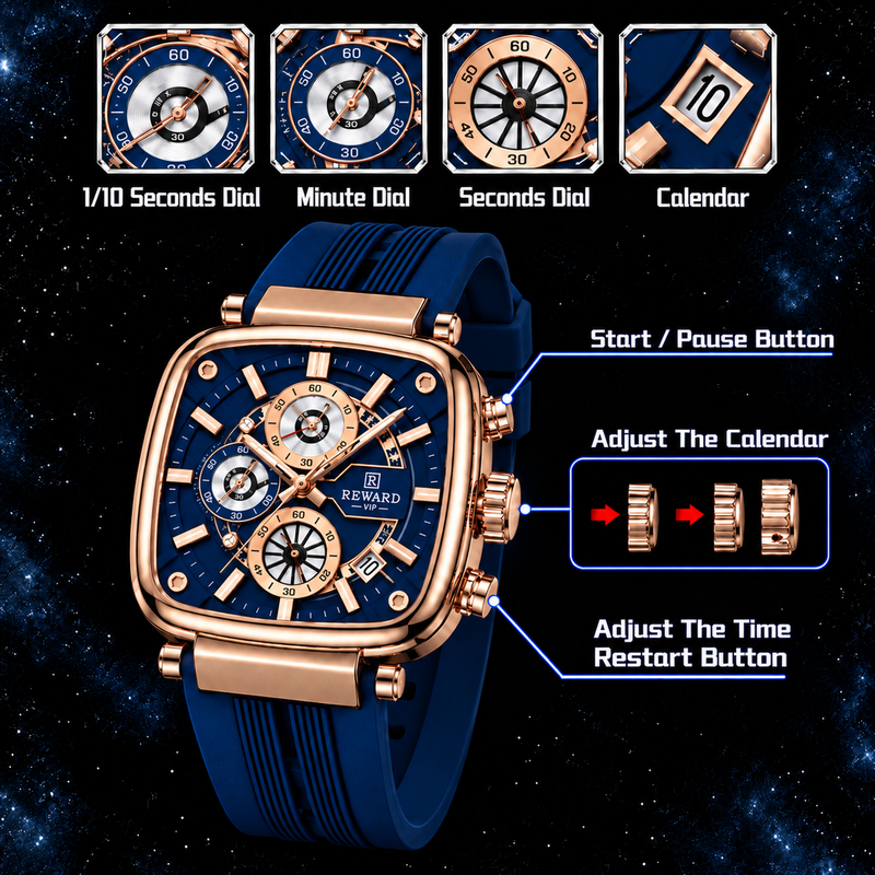 Reward VIP™ Chrono — Luxury Rose Gold Watch detail view