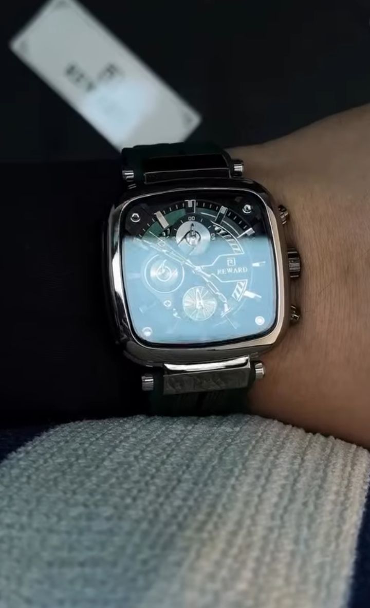Luxury Black Square Dial Men’s Quartz Watch